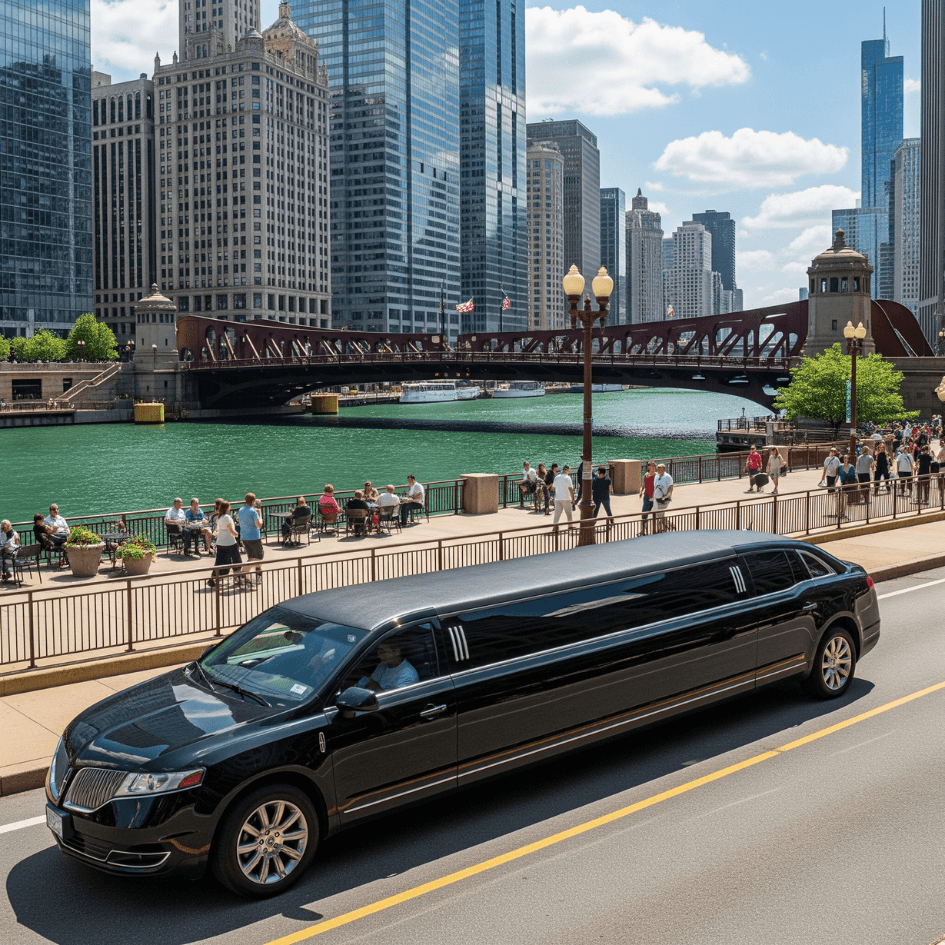 Luxury limo and black car service to all Chicago airports